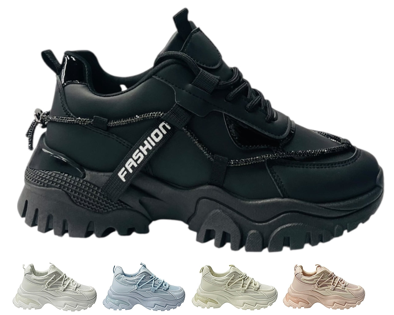 Chunky Sole Lace Up Sports Trainers