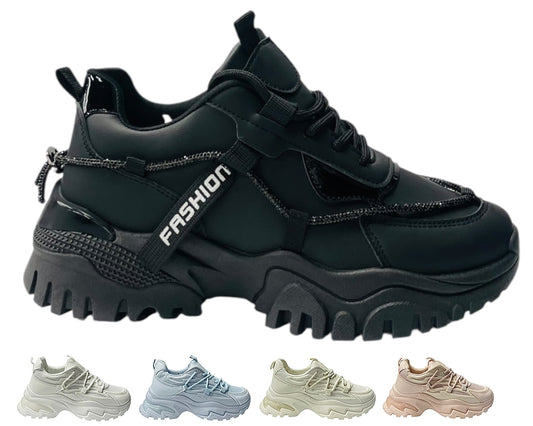 Chunky Sole Lace Up Sports Trainers