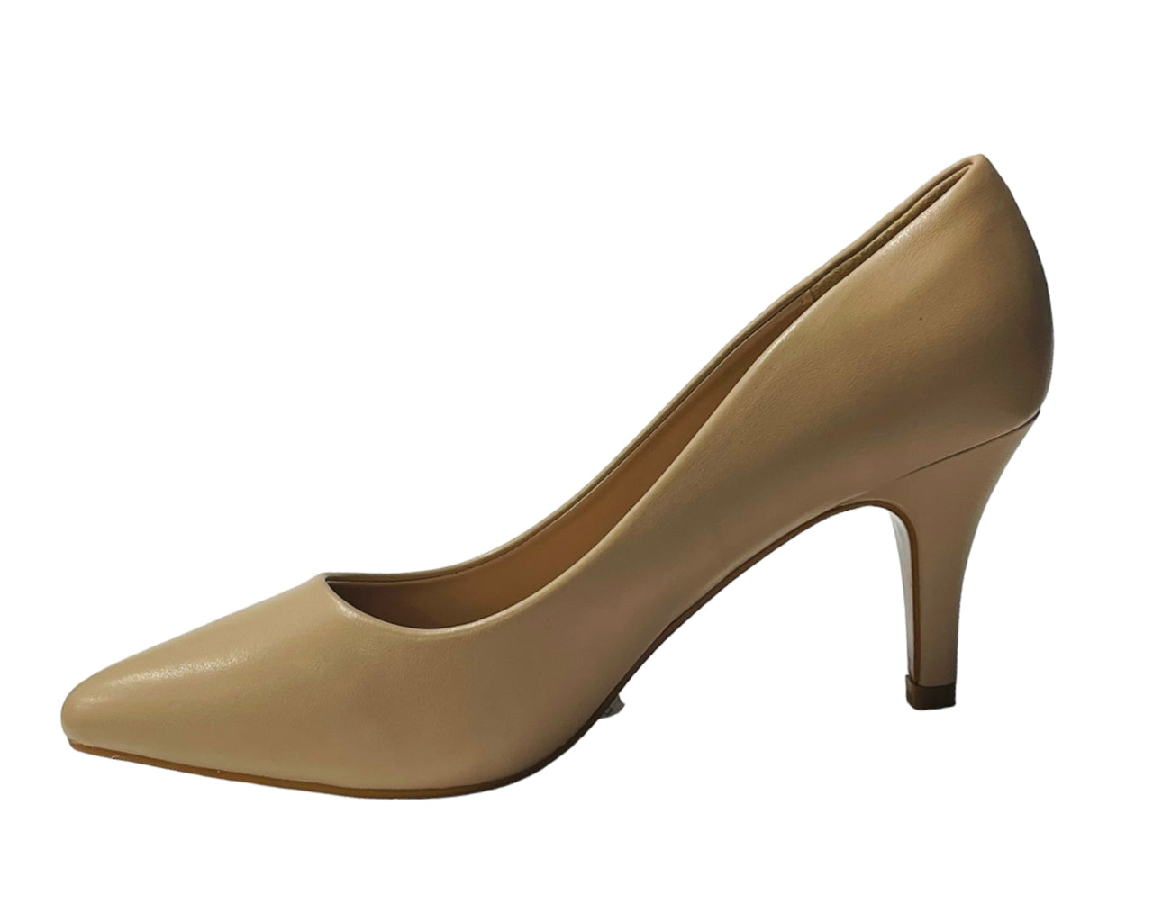 Faux Leather Stiletto Heel Court Shoes