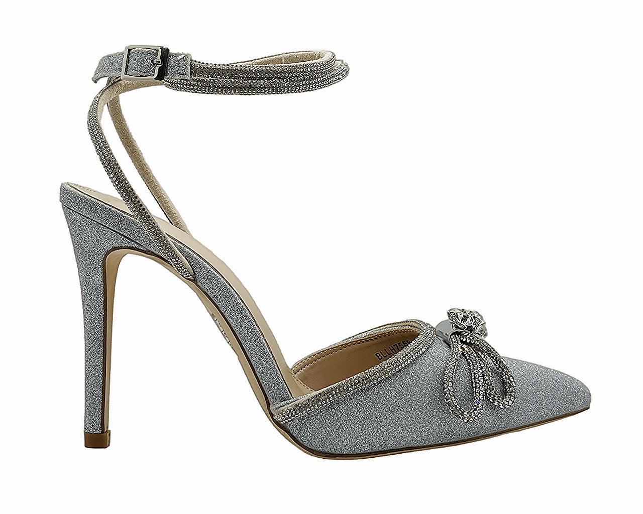 Ankle Strap Glitter Diamante Heel Shoes