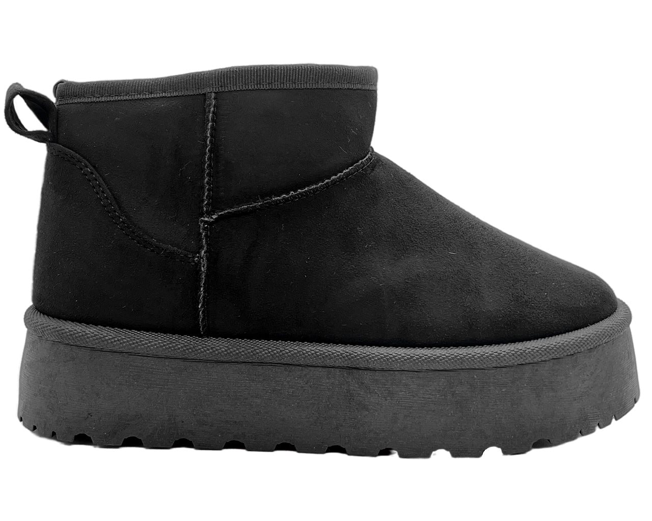 Faux Suede Fur Lining Platform Ankle Boots