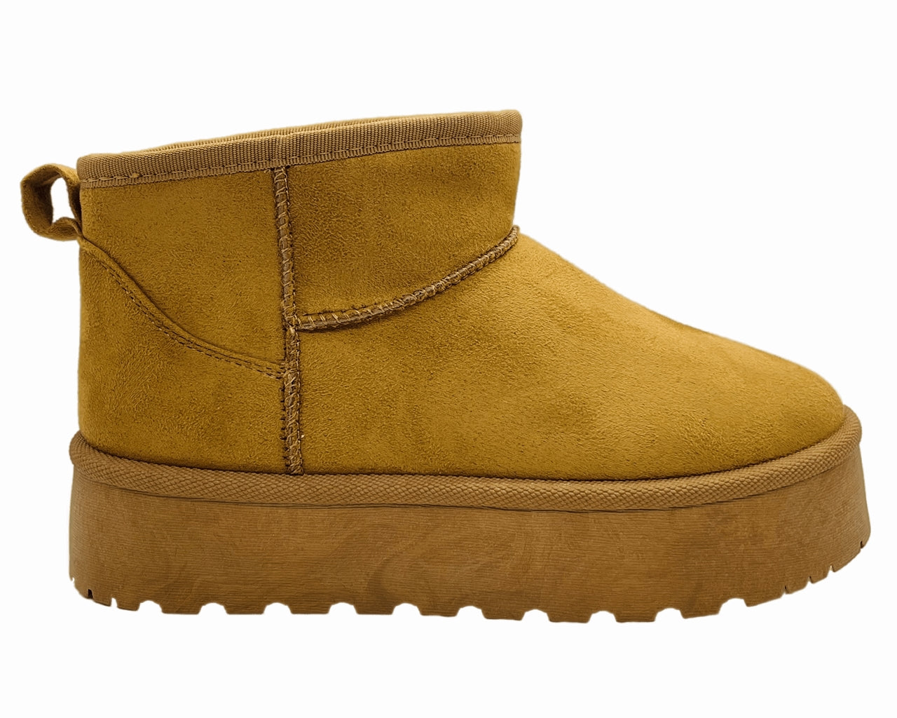 Faux Suede Fur Lining Platform Ankle Boots