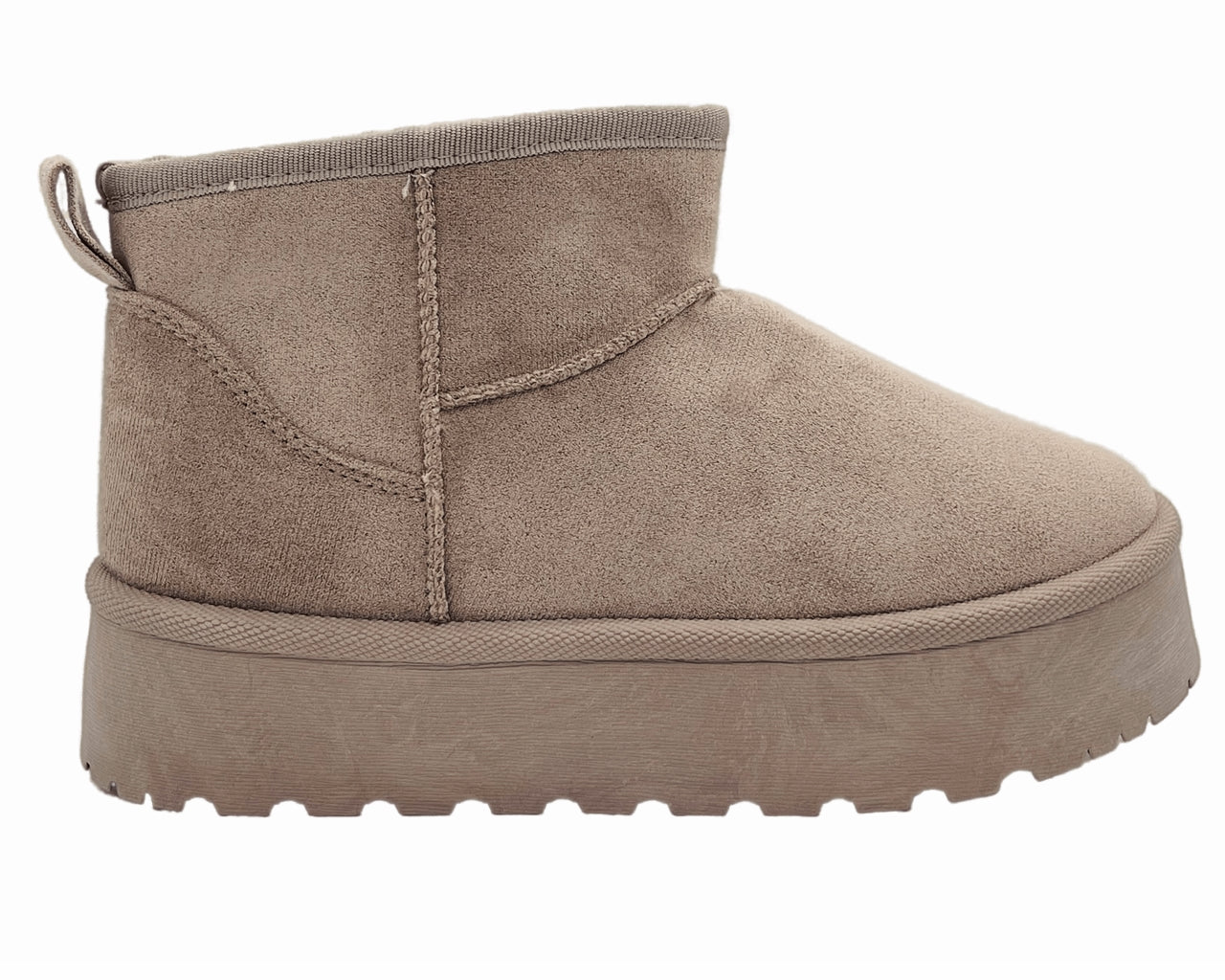 Faux Suede Fur Lining Platform Ankle Boots