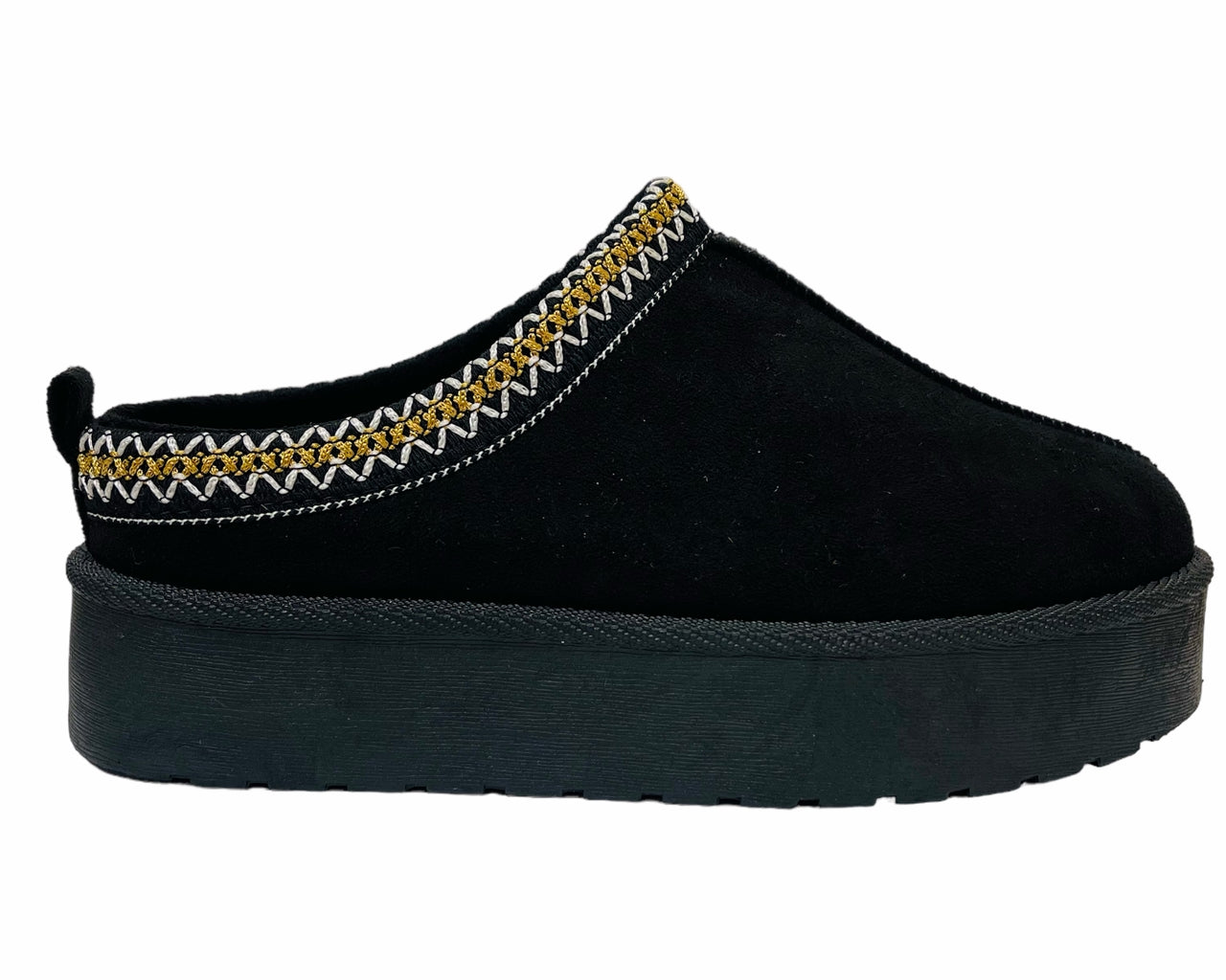Faux Suede Aztec Platform Slip On Shoes