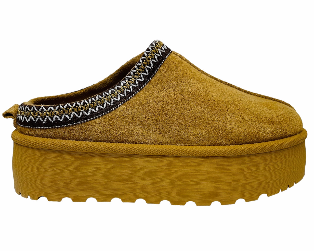 Faux Suede Aztec Platform Slip On Shoes