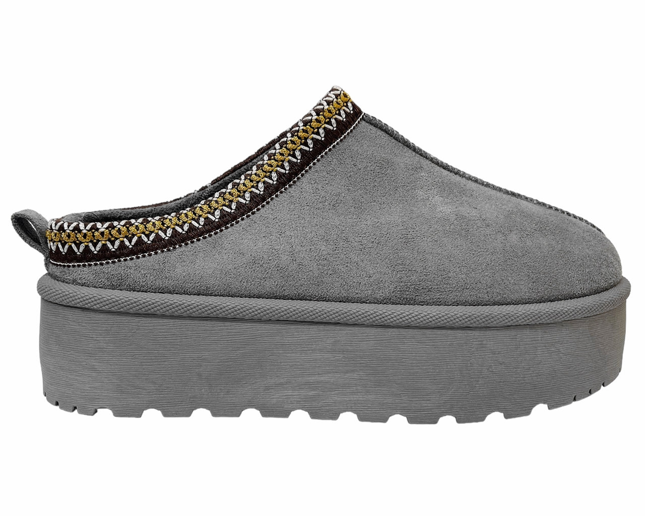 Faux Suede Aztec Platform Slip On Shoes