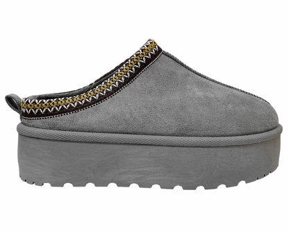 Faux Suede Aztec Platform Slip On Shoes