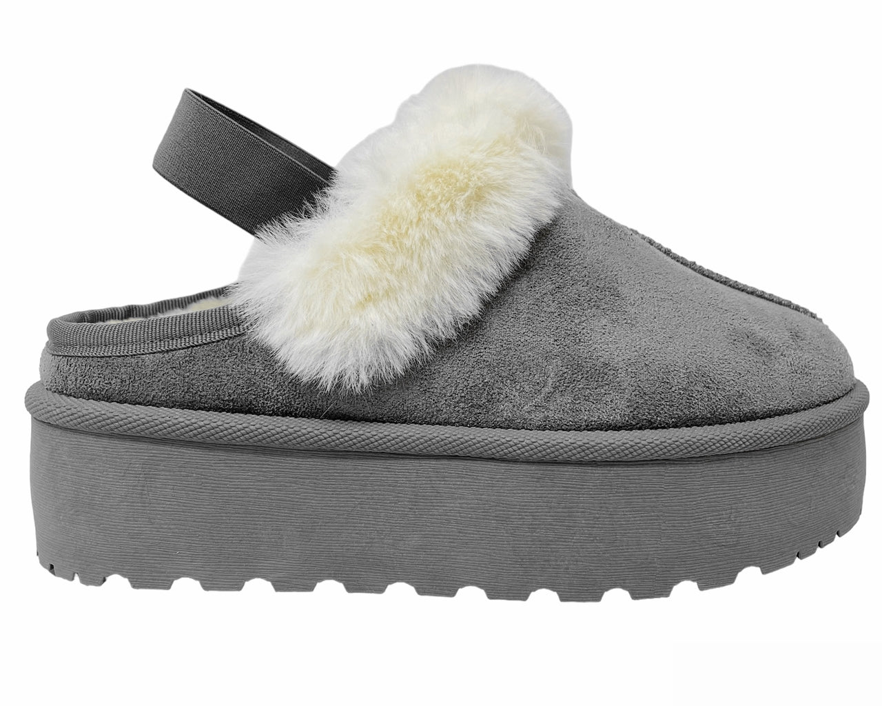 Faux Suede Fur Platform Strap Shoes