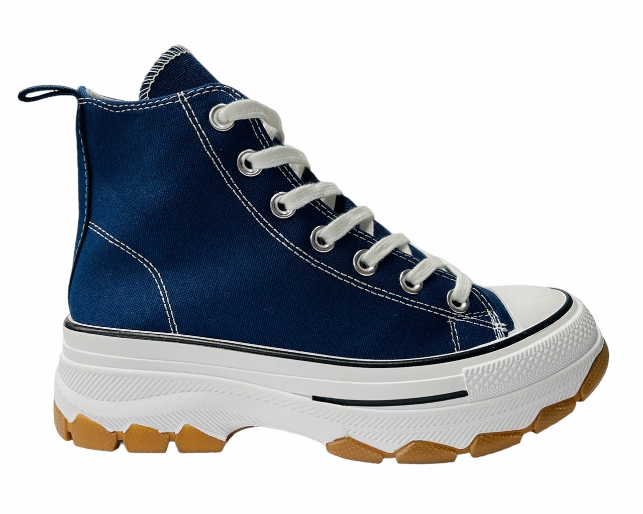 Chunky Sole Hi Top Canvas Trainers