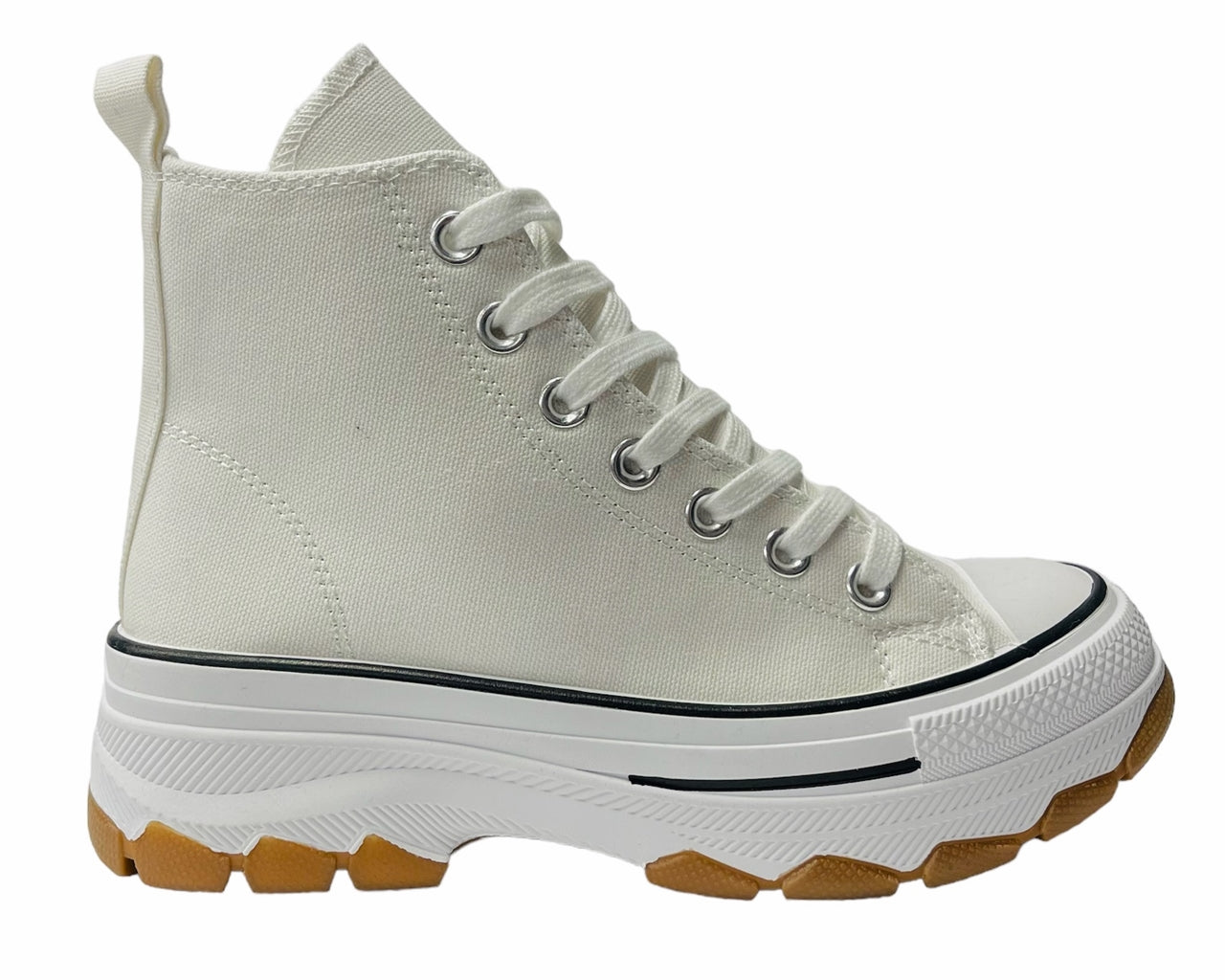 Chunky Sole Hi Top Canvas Trainers