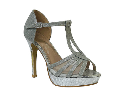 Glitter Stiletto Heel Platform Shoes