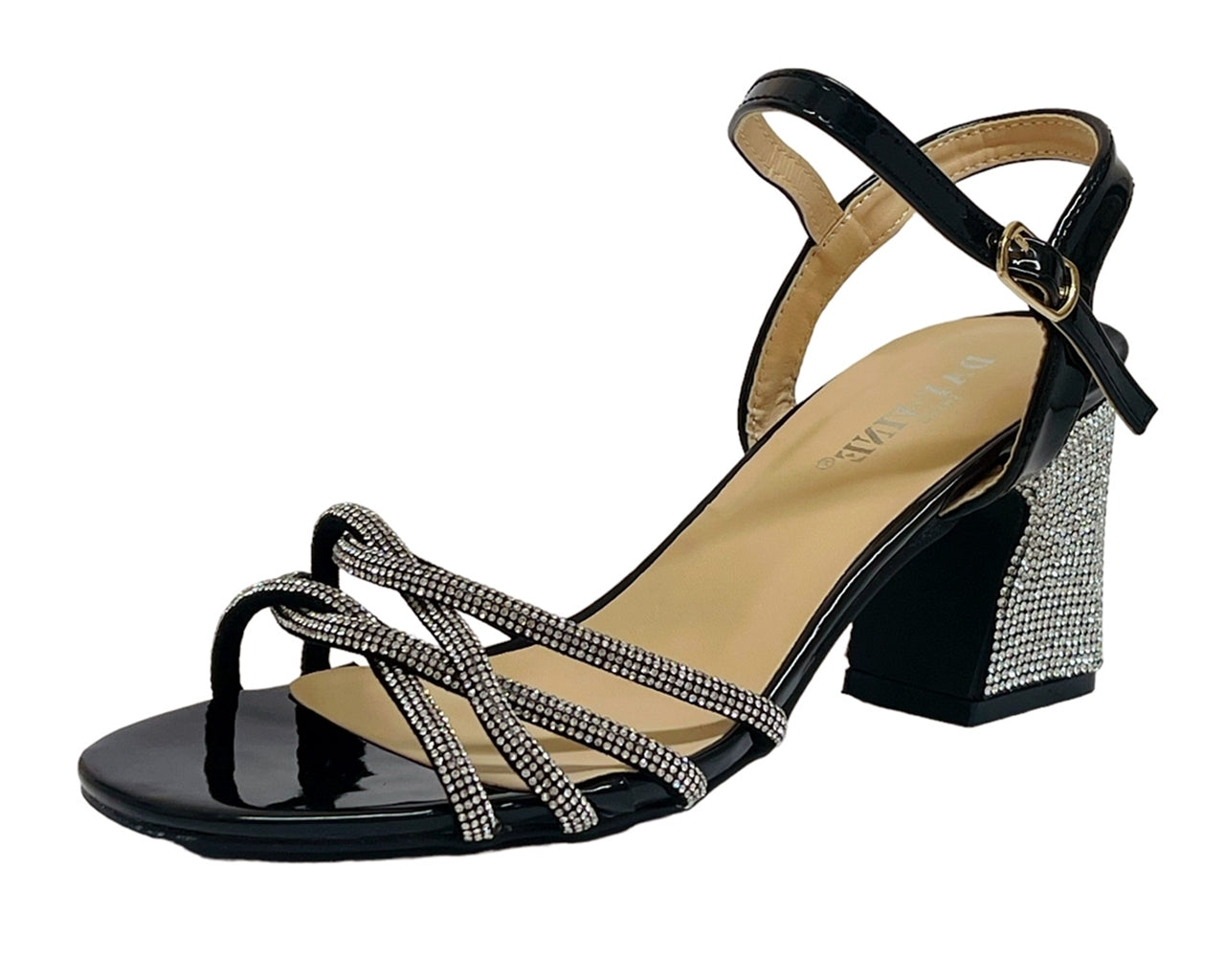 Crossover Diamante Strappy Ankle Strap Shoes