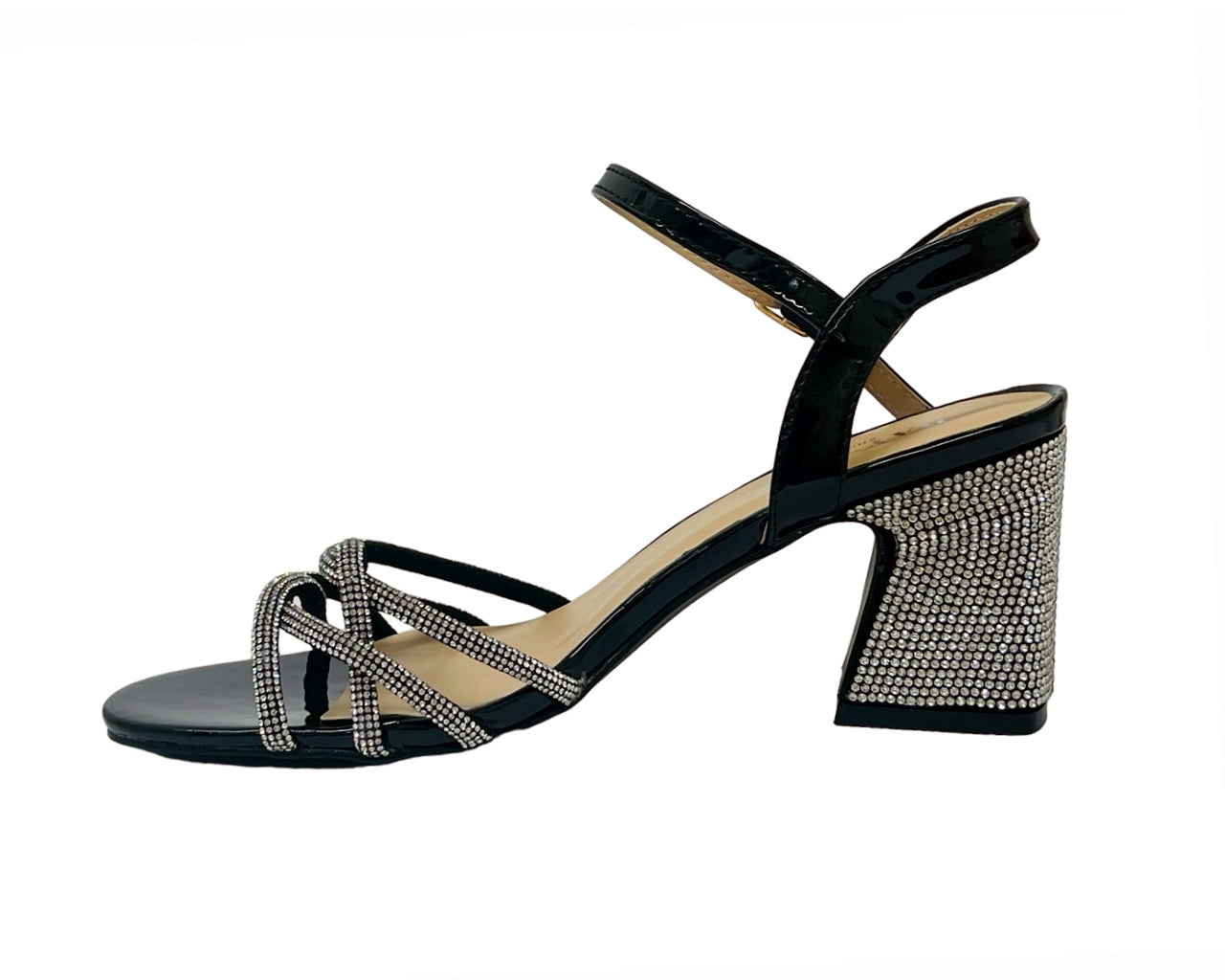Crossover Diamante Strappy Ankle Strap Shoes