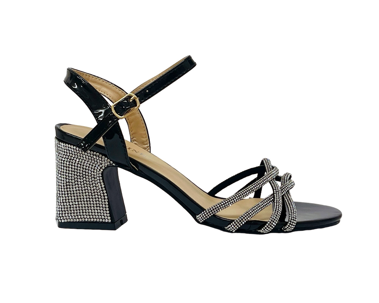 Crossover Diamante Strappy Ankle Strap Shoes