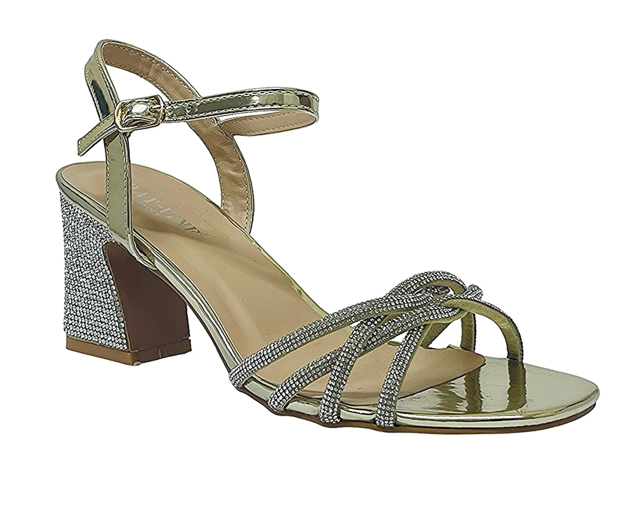 Crossover Diamante Strappy Ankle Strap Shoes