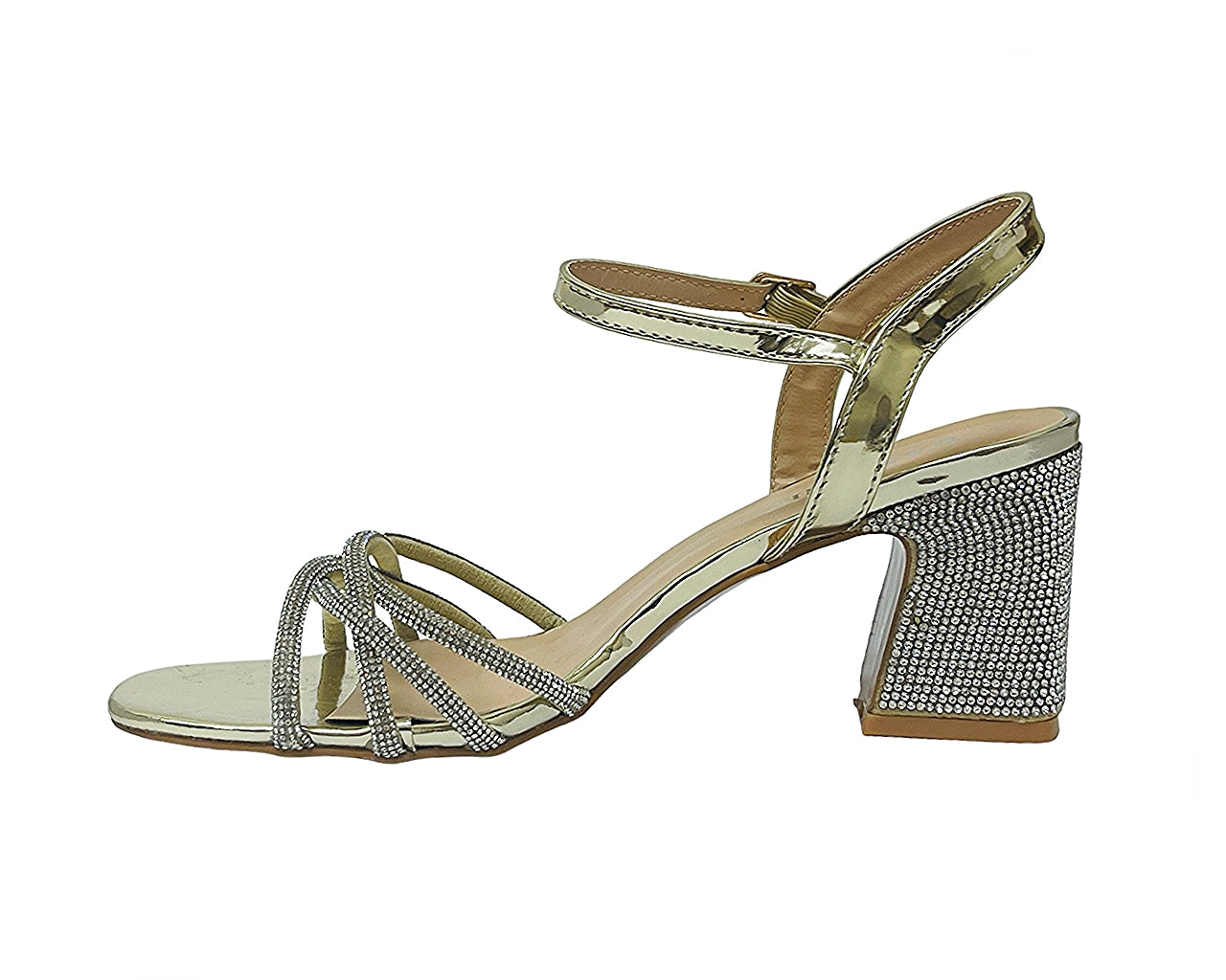 Crossover Diamante Strappy Ankle Strap Shoes