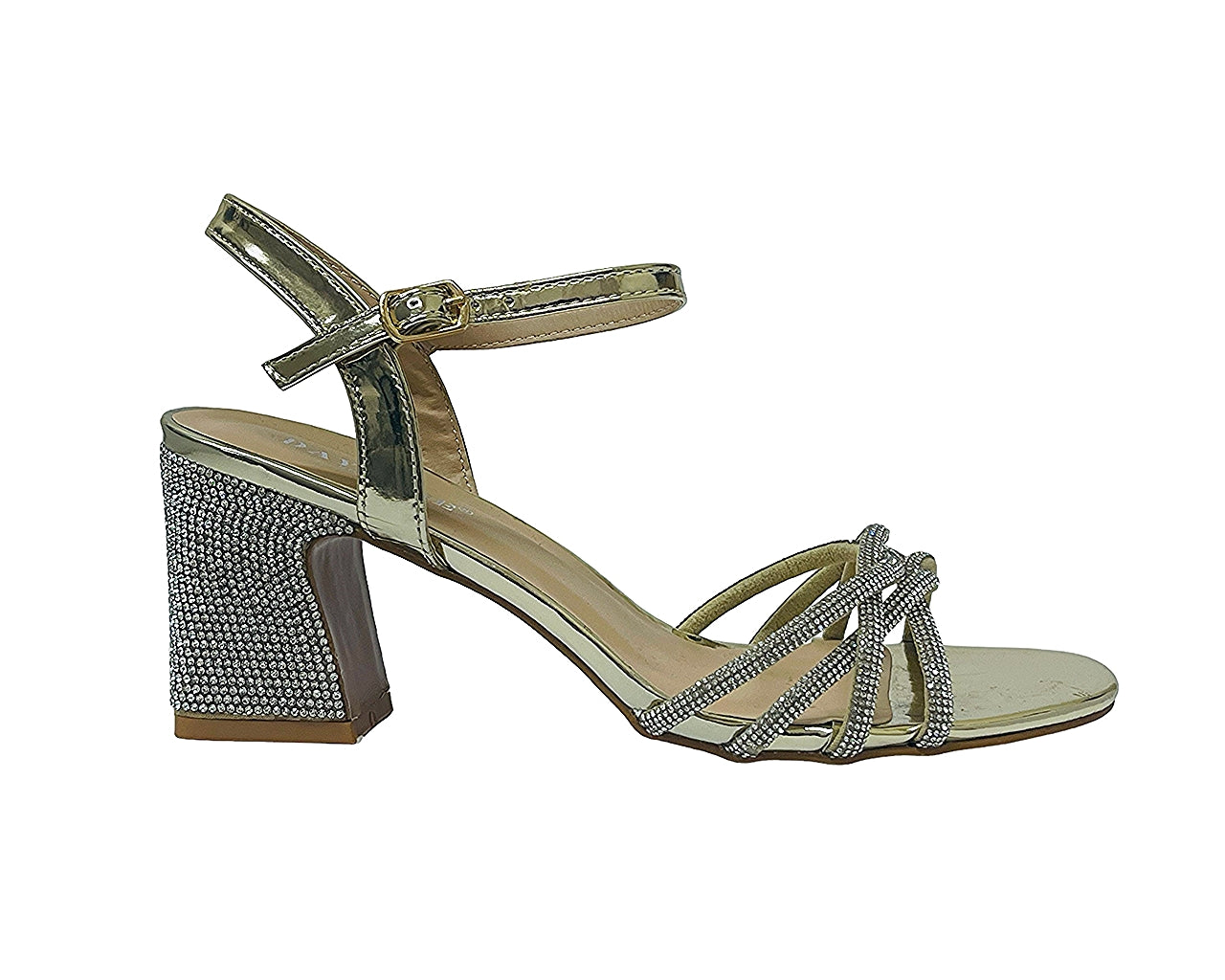 Crossover Diamante Strappy Ankle Strap Shoes