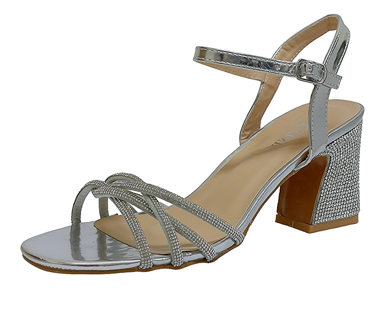 Crossover Diamante Strappy Ankle Strap Shoes