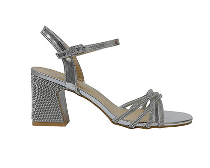 Crossover Diamante Strappy Ankle Strap Shoes