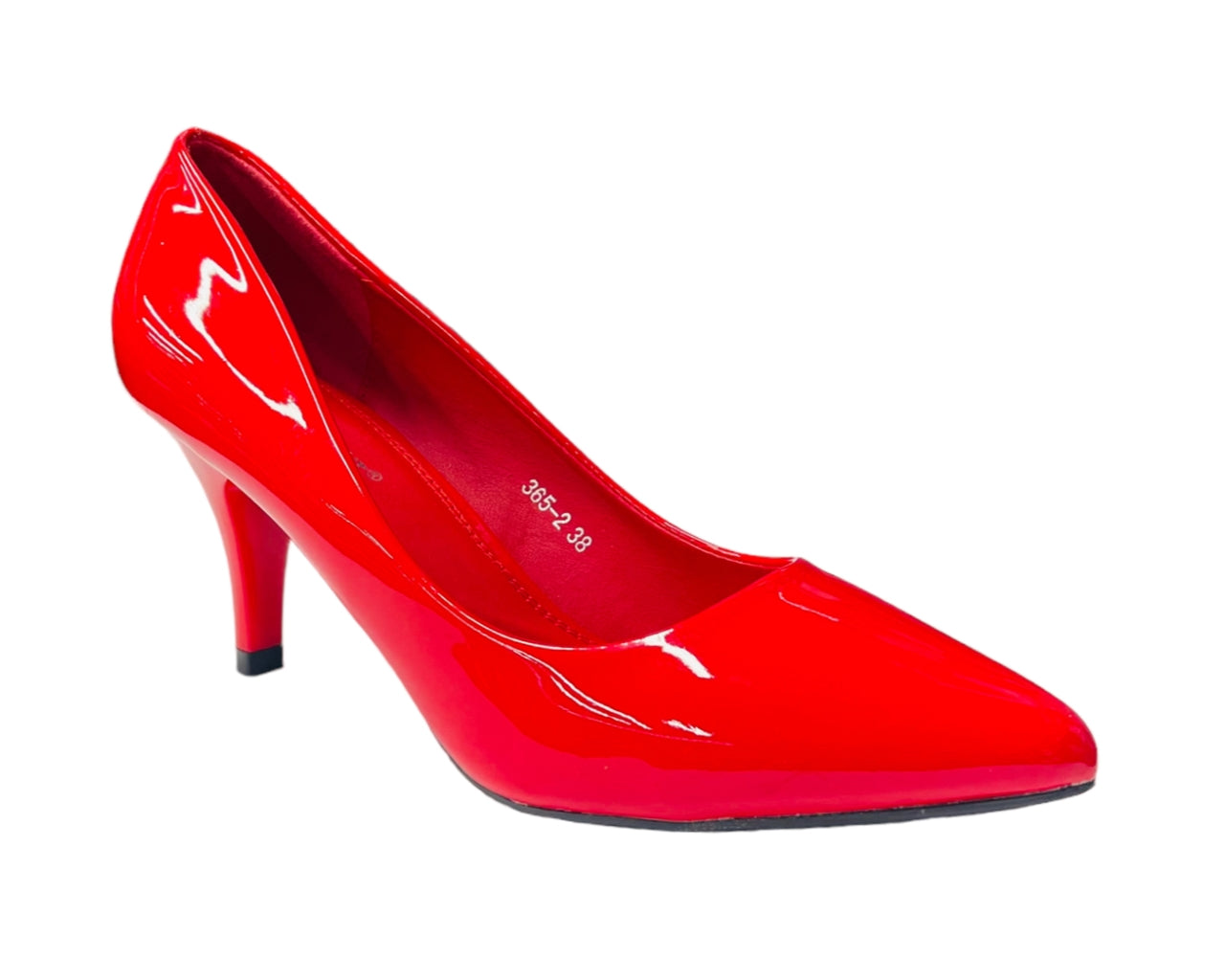 Faux Patent Leather Stiletto Heel Court Shoes