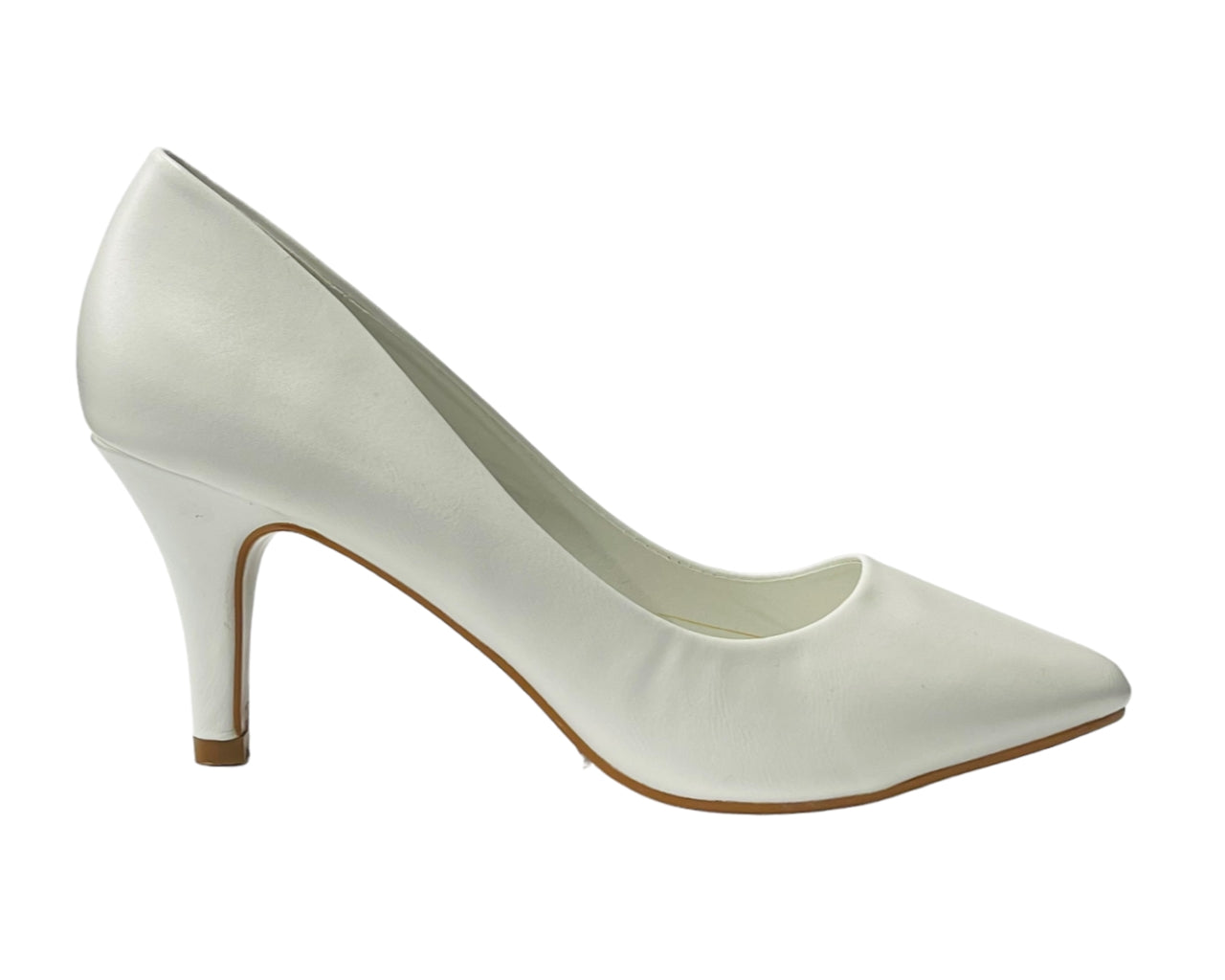 Faux Leather Stiletto Heel Court Shoes