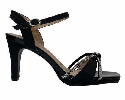 Glitter Ankle Strap Stiletto Heel Shoes