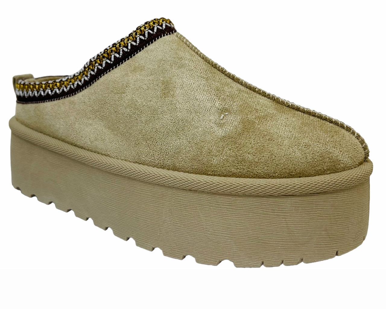 Faux Suede Aztec Platform Slip On Shoes