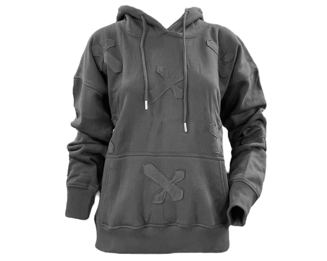 Cross Detail Embroidered Hooded Tracksuit
