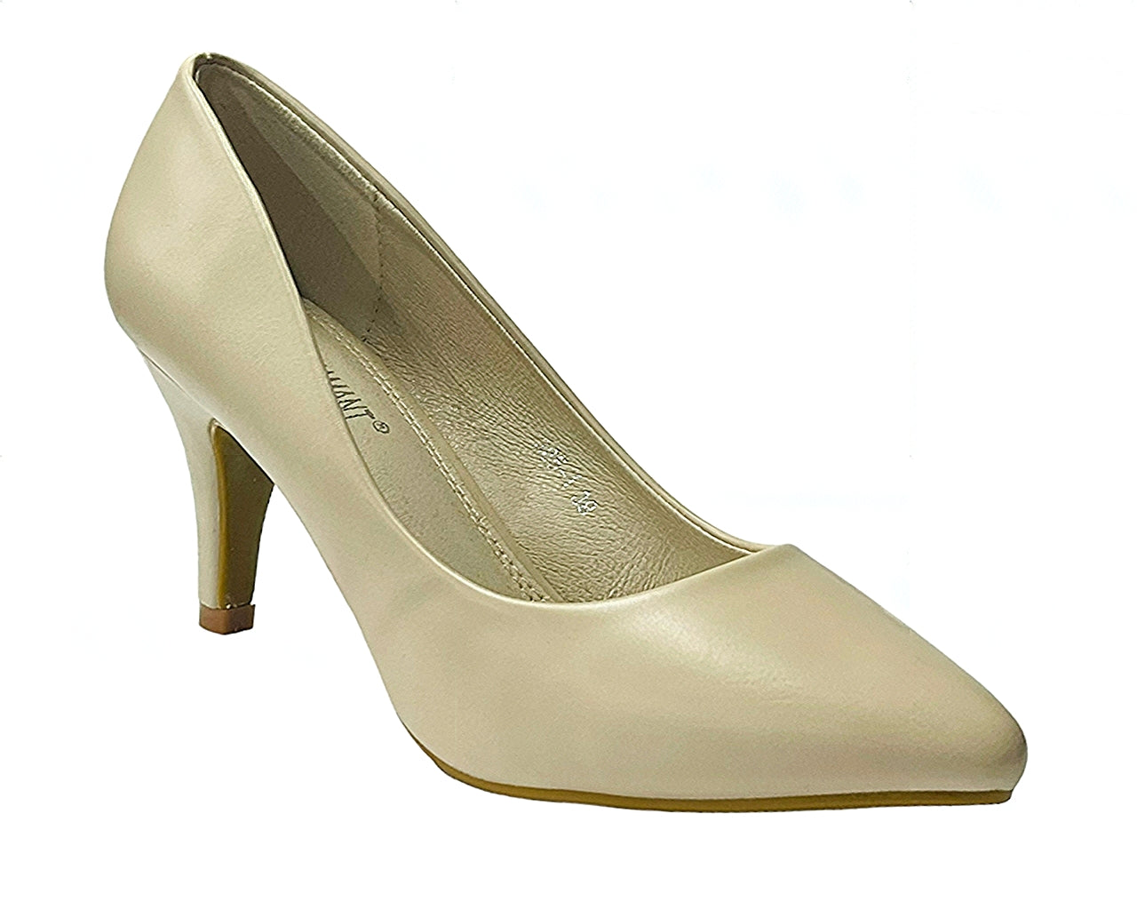 Faux Leather Stiletto Heel Court Shoes