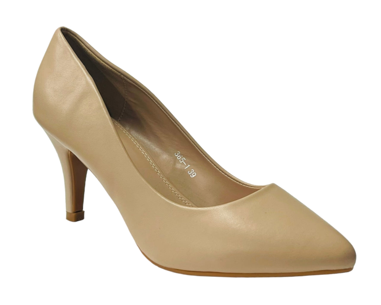 Faux Leather Stiletto Heel Court Shoes