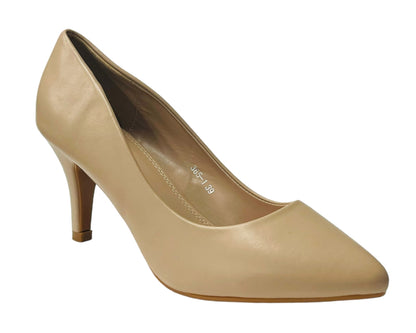 Faux Leather Stiletto Heel Court Shoes