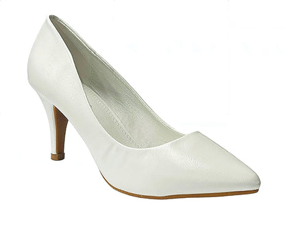 Faux Leather Stiletto Heel Court Shoes