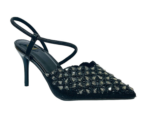 Women's Glitter Stiletto Heel Rhinestone Shoes