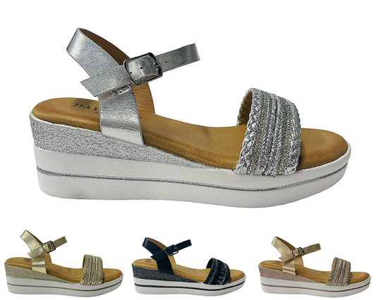 Wedge Heel Ankle Strap Sandals