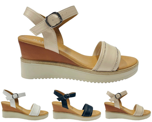 Women's Light Weight Wedge Heel Ankle Strap Sandals
