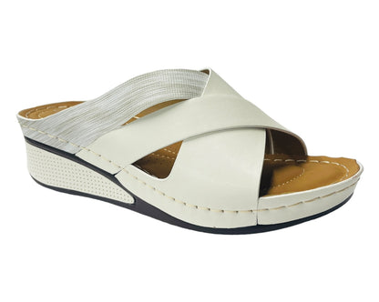 Cross Strap Lightweight Mules Wedge Slider
