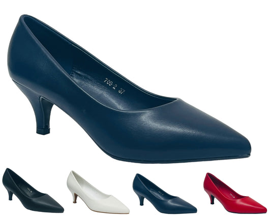 Faux Leather Stiletto Heel Court Shoes