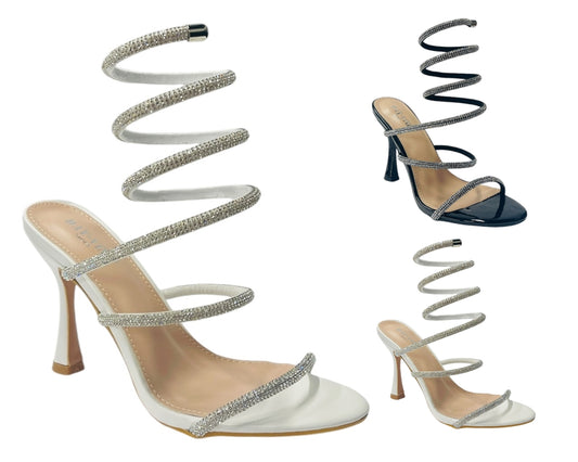 Rhinestone Snake Anklet High Heel Shoes