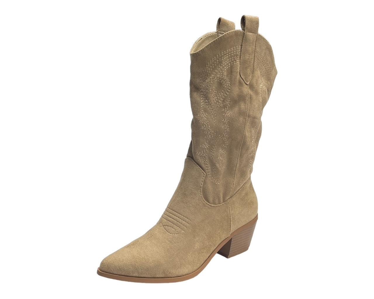 Western Embroidered Cowboy Mid Calf Boots