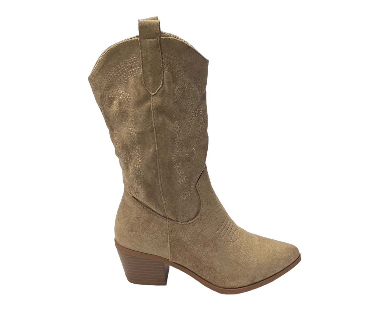 Western Embroidered Cowboy Mid Calf Boots