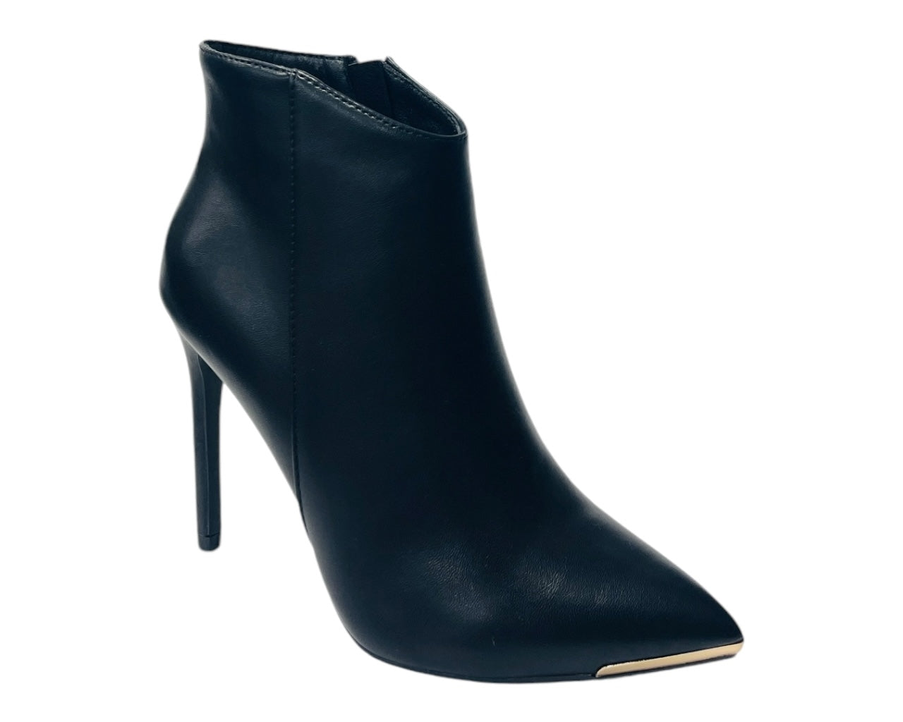 Faux Leather Stiletto Heel Ankle Boots