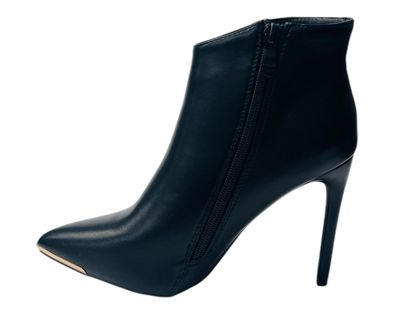 Faux Leather Stiletto Heel Ankle Boots