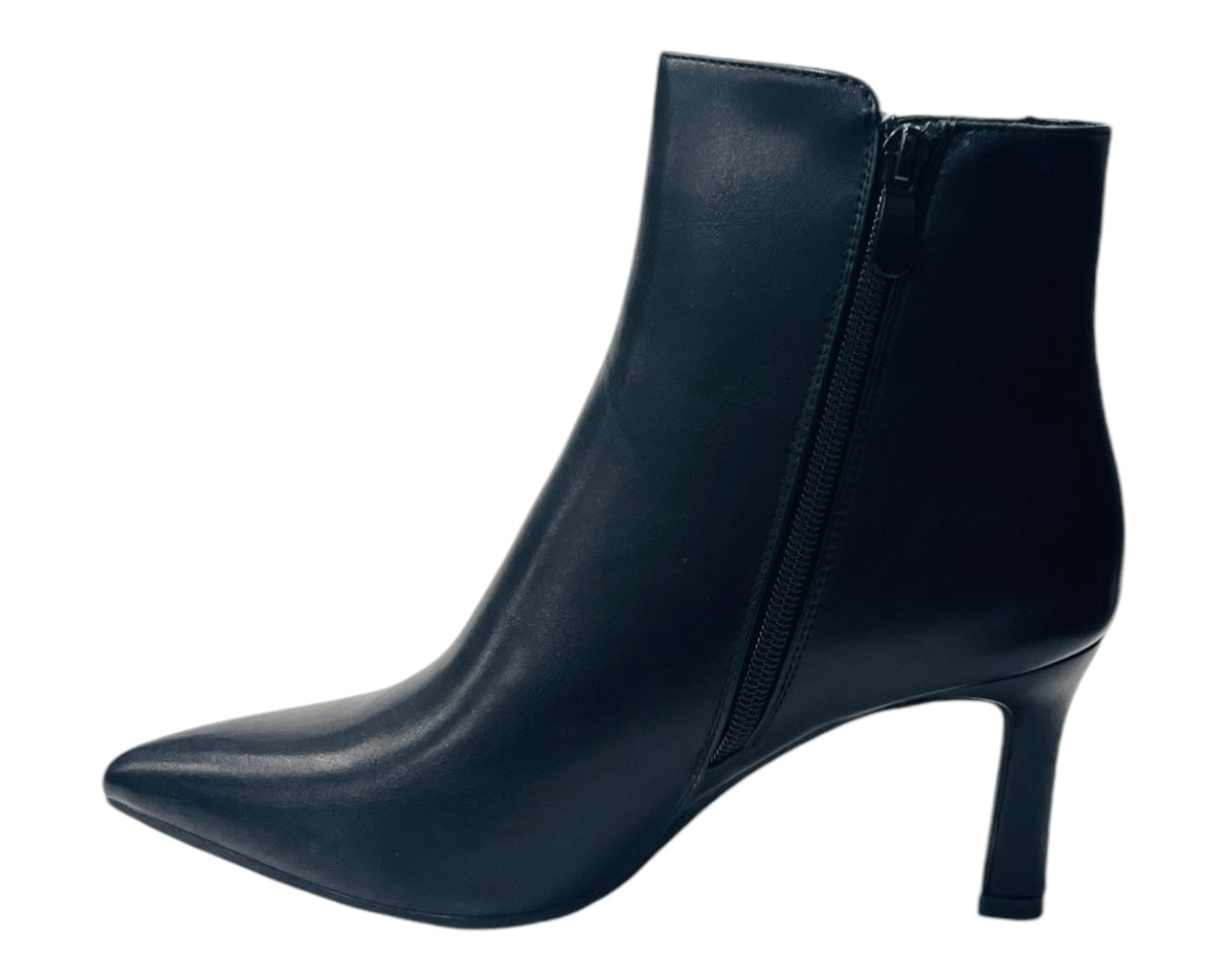 Faux Leather Stiletto Heel Zip Ankle Boots