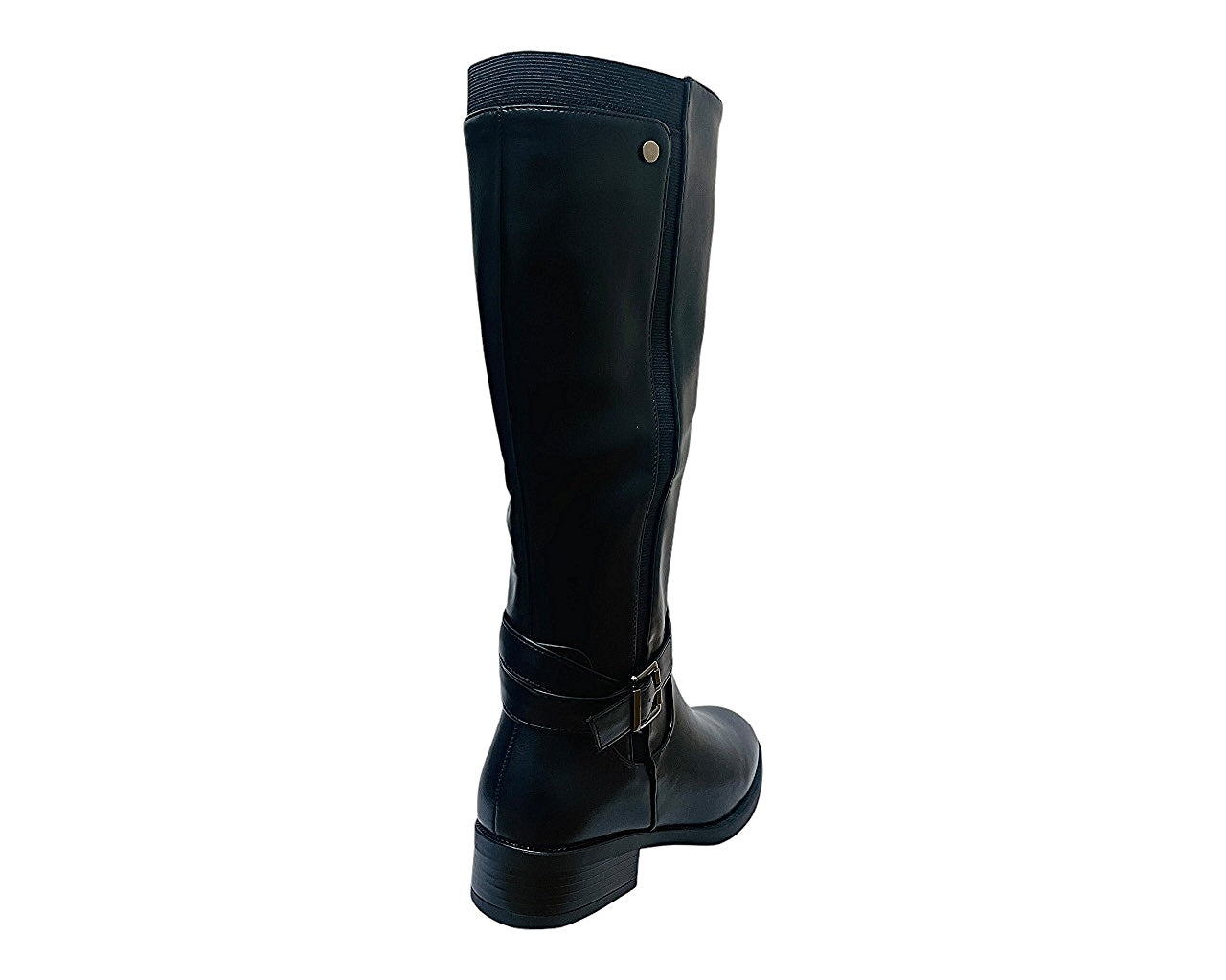 Full Zip Faux Leather Knee High Boots