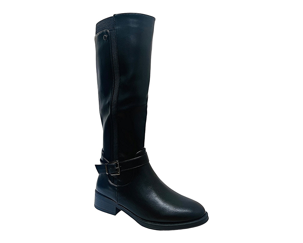Full Zip Faux Leather Knee High Boots