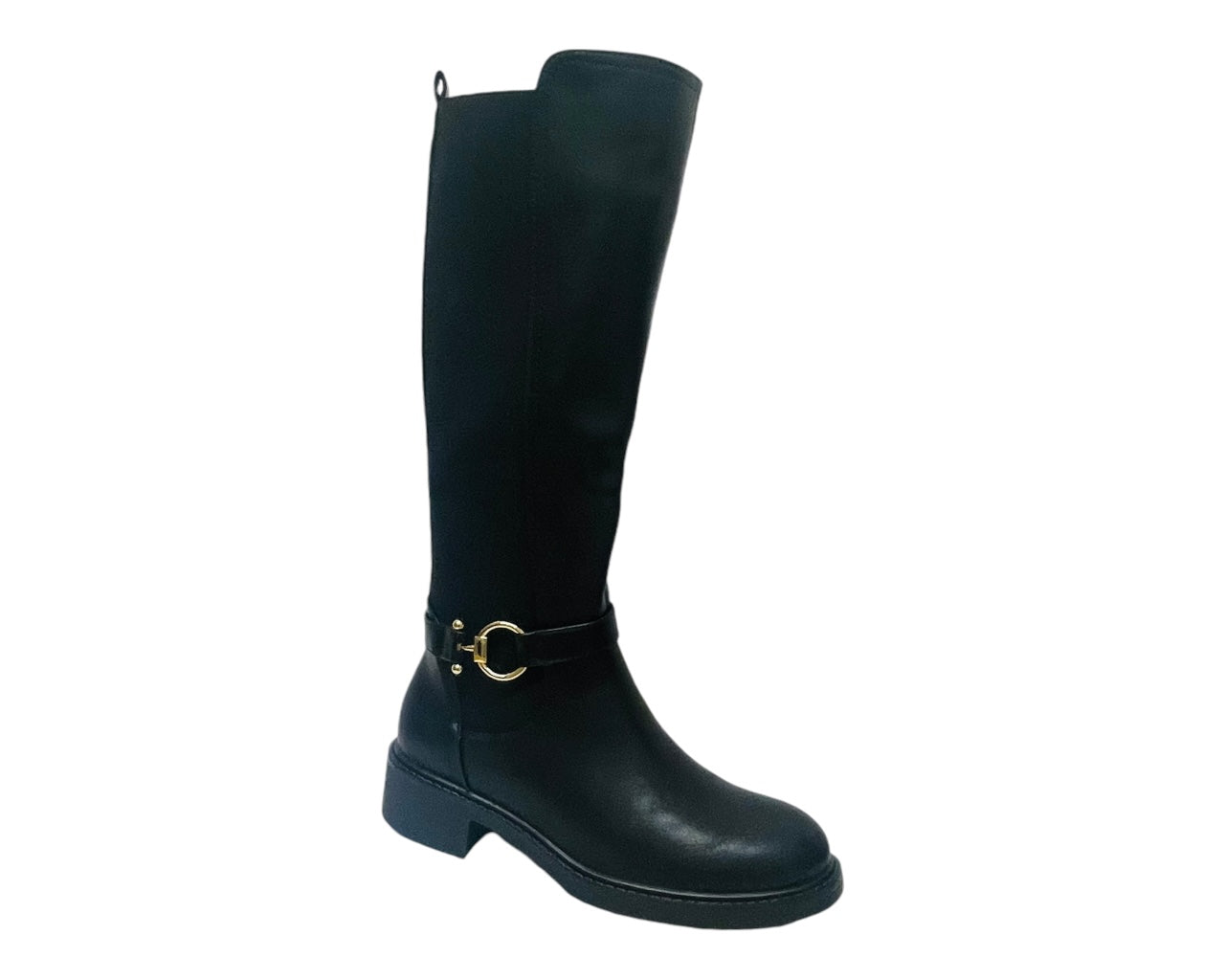 Full Zip Knee High Faux Leather Boots