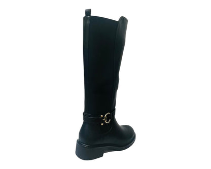Full Zip Knee High Faux Leather Boots