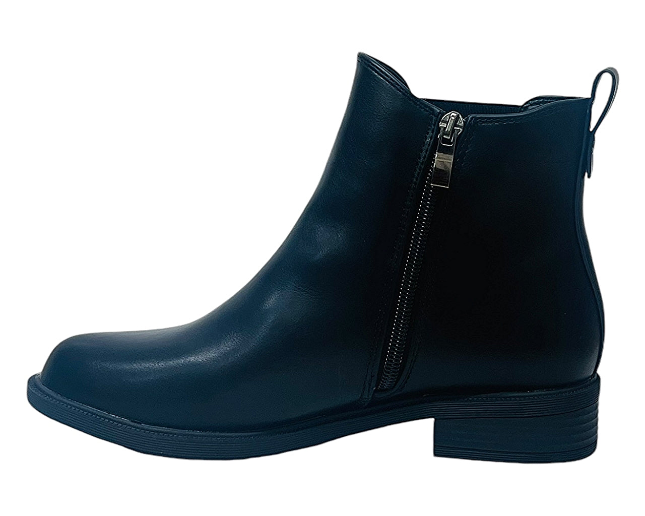 Faux Leather Smart Zip Ankle Boots