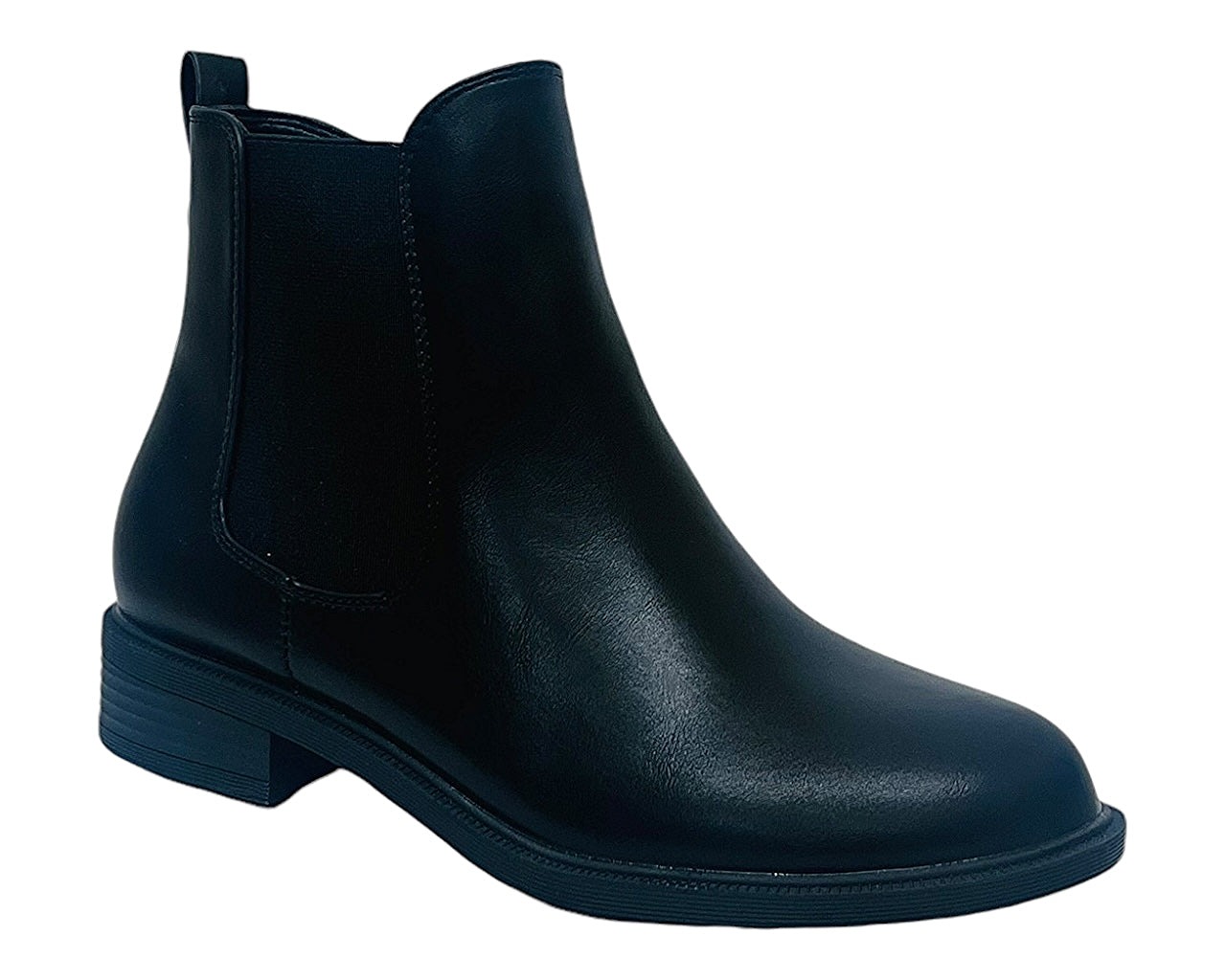 Faux Leather Smart Zip Ankle Boots