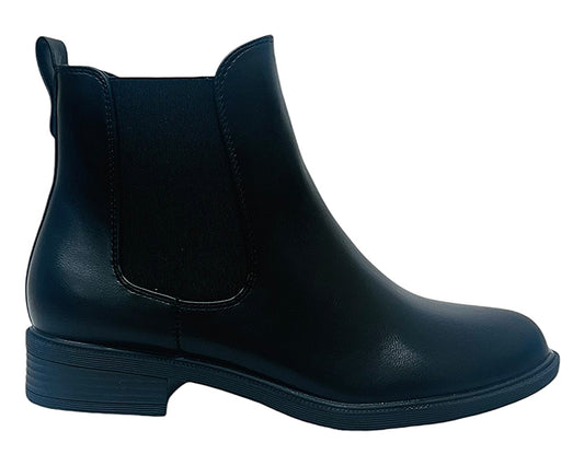 Faux Leather Smart Zip Ankle Boots